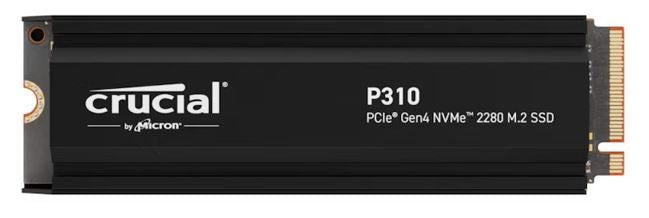 Crucial P310 2TB Gen4 2280 NVMe SSD w Heatsink 7100/6000 MB/s R/W 440TBW 1000K/1200K IOPS 1.5M hrs MTTF Full-Drive Encryption M.2 PCIe4 5yrs Crucial P310 2TB Gen4 2280 NVMe SSD w Heatsink 7100/6000 MB/s R/W 440TBW 1000K/1200K IOPS 1.5M hrs MTTF Full-Drive Encryption M.2 PCIe4 5yrs